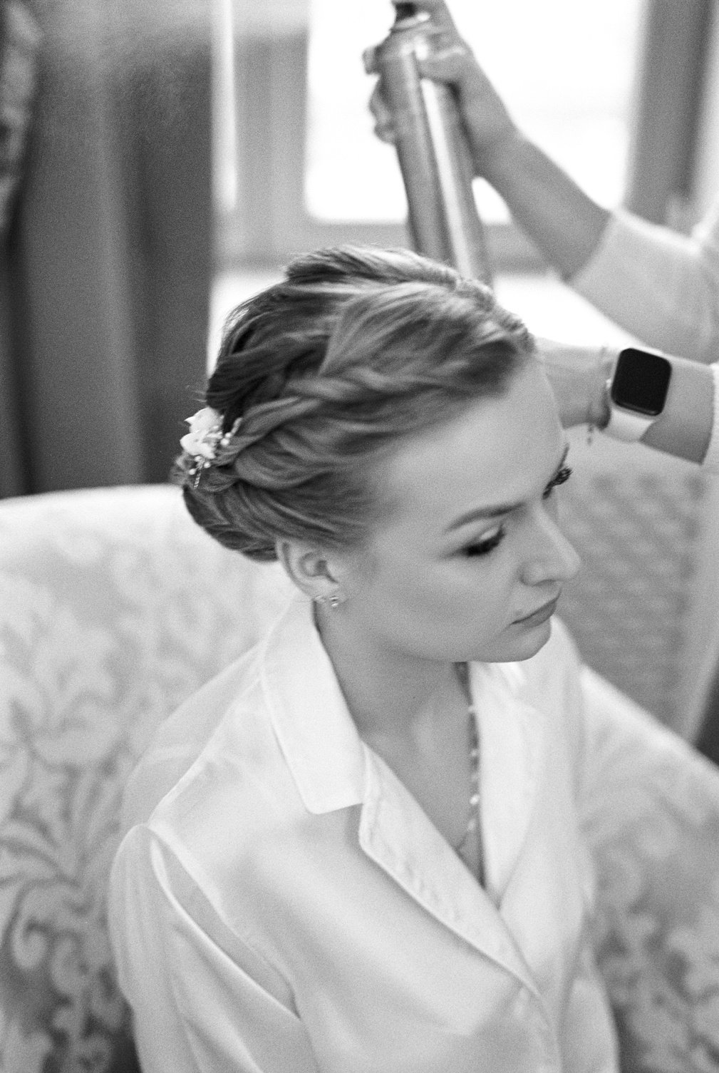 Woman Getting Hair Done